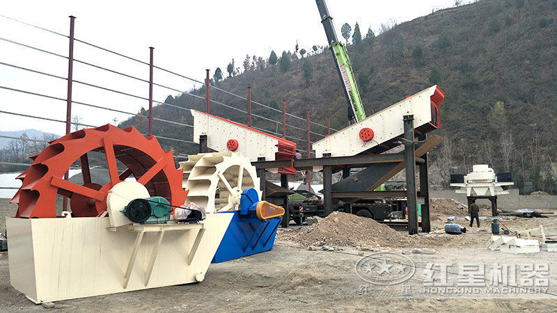 輪式小型砂石分離機(jī)多少錢一臺(tái)，帶生產(chǎn)線案例